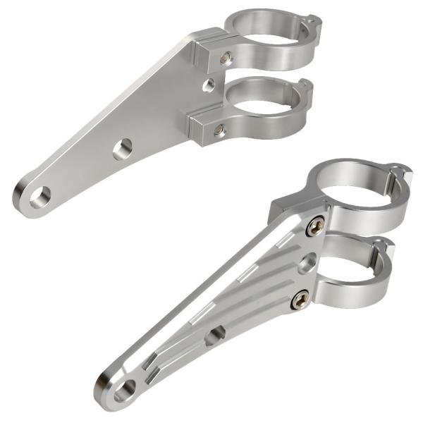 バイク アルミ削り出し ヘッドライトステー フロントフォーク用 : OK