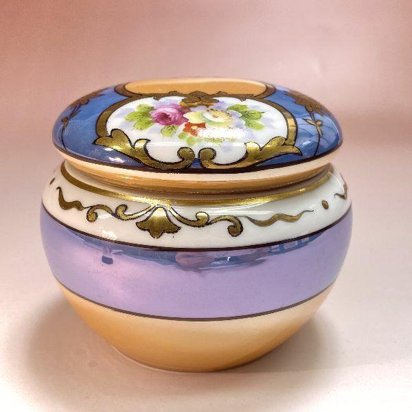 ノリタケ オールドノリタケ ラスター彩 花紋 トリンケットボックス