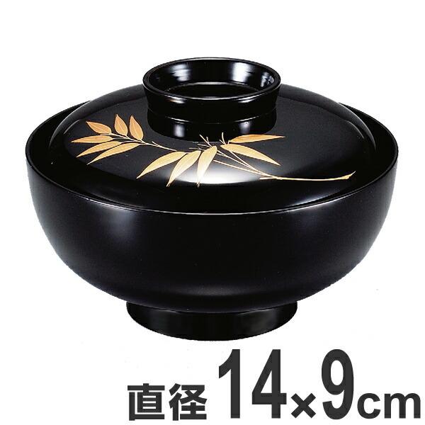 煮物椀 木製 4.5寸 竹切金入 黒漆塗 漆塗 吸物椀 お椀 食器 研出し 磨