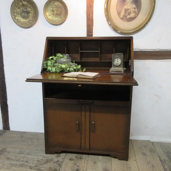 イギリス アンティーク 家具 ビューローブックケース デスク 本棚 6758c