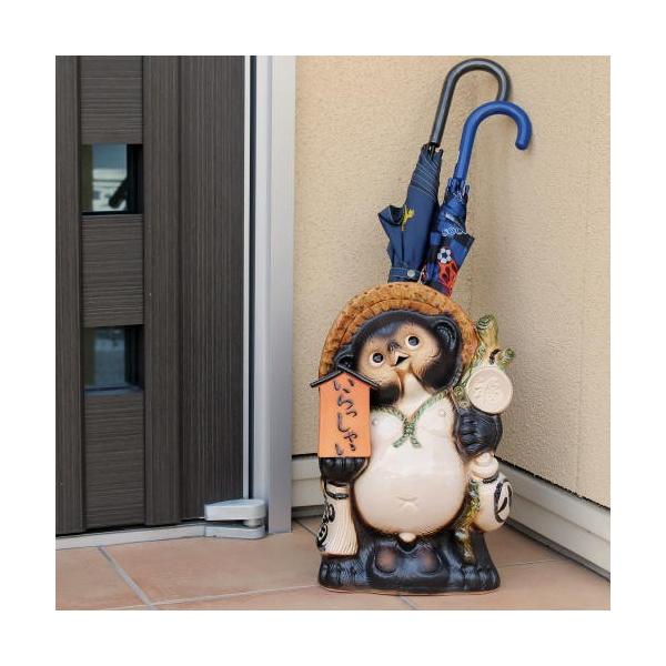 ポイント5倍][名入れ]信楽焼 狸 傘立て 表札 たぬきの傘たて 13号