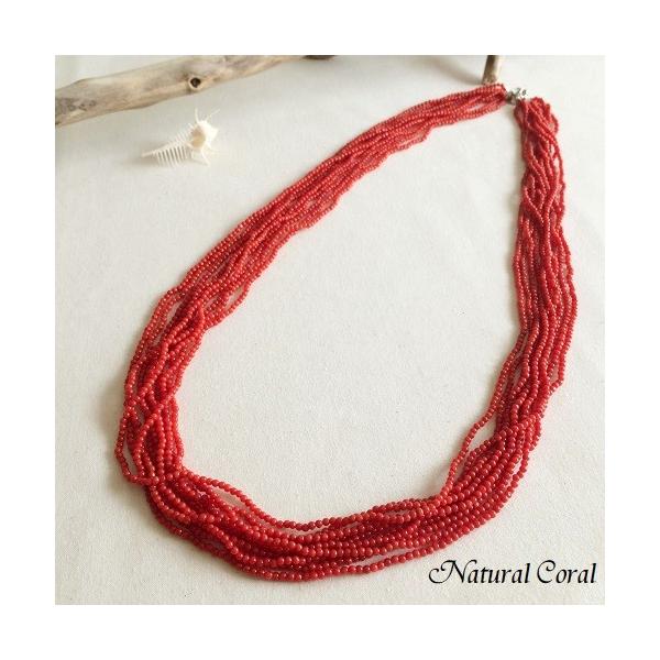 赤珊瑚 あかさんご ネックレス 小玉 10連 ナチュラルコーラル 珊瑚