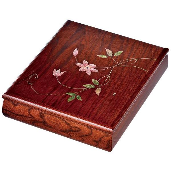 D-5 昭和レトロ 伝統工芸 会津漆器 銘撰漆器 文庫 書類入れ 木目模様