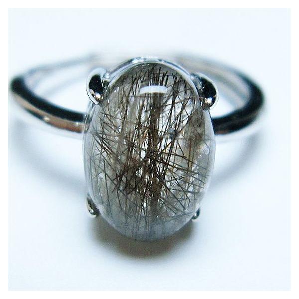 ルチルクォーツ 指輪 ブラックルチル (15号) t343-1139 : 誠安天然石