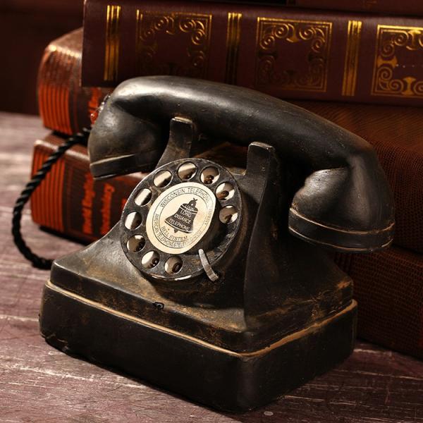 黒電話の置物 オブジェ インテリア 雑貨 置き物 誕生日 プレゼント