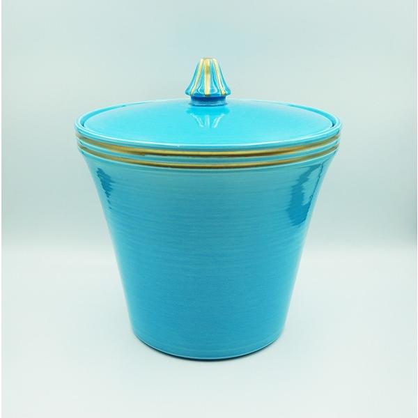 茶道具 水指 末広水指 浅黄交趾 御室窯 桐箱 : 新古茶道具 さかい