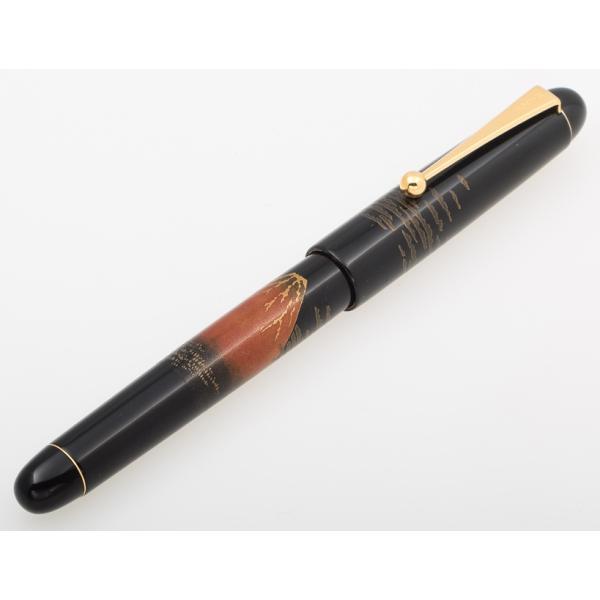 蒔絵万年筆 PILOT(パイロット) 平蒔絵 赤富士 万年筆 M 中字 ペン先14K