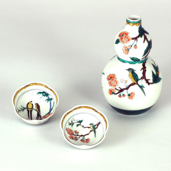 JAPAN】九谷焼 作家作品 谷敷正人 雅彩双鶴紋 香炉 JAPAN】九谷焼 作家