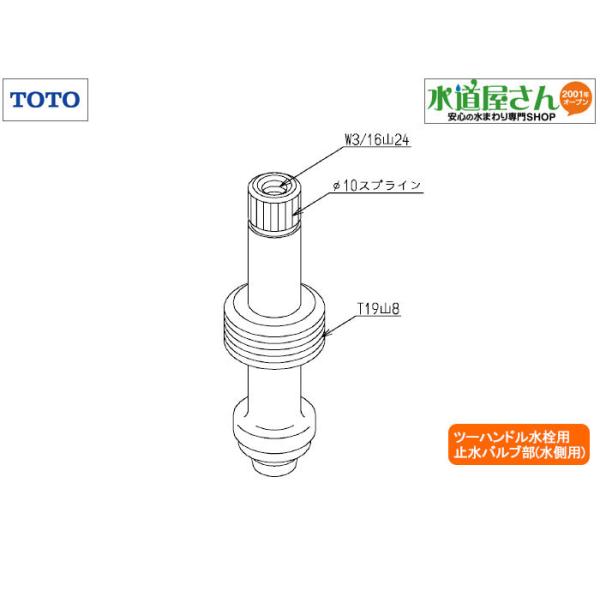 TOTO TOTO,TH5B0189,止水バルブ部,ツーハンドル混合水栓用バルブ部