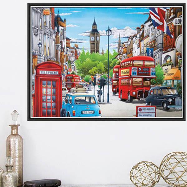 中級 フル ダイヤモンドアート キット ビーズ刺繍 ロンドン 街風景