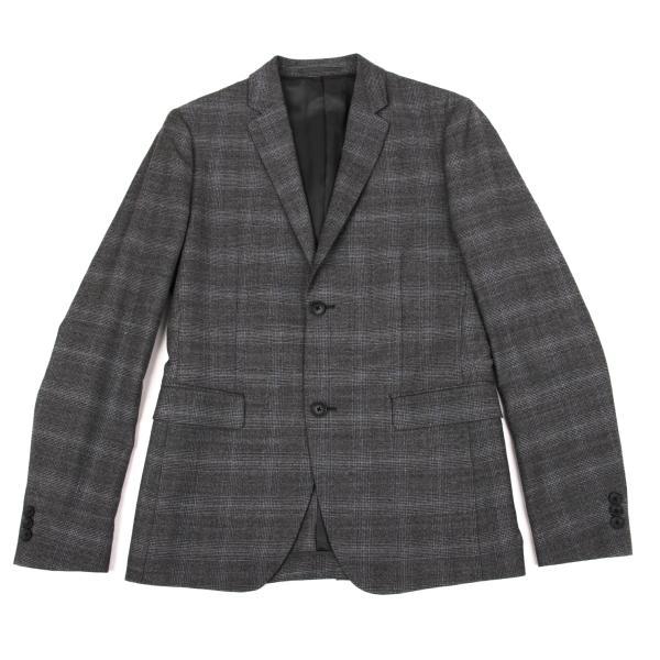 theory（セオリー） カシミヤ混ウールグレンチェックジャケット グレー