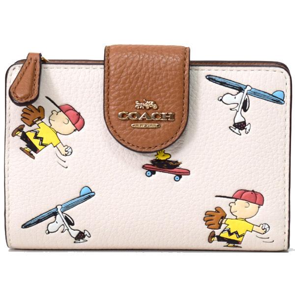 COACH（コーチ） 財布 ぺブルレザー ピーナッツ コラボ スヌーピー