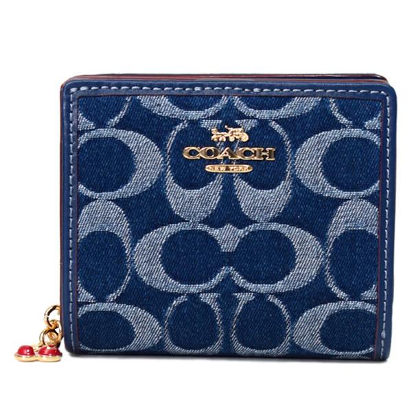 COACH（コーチ） 財布 デニム レザー シグネチャー ロゴ さくらんぼ