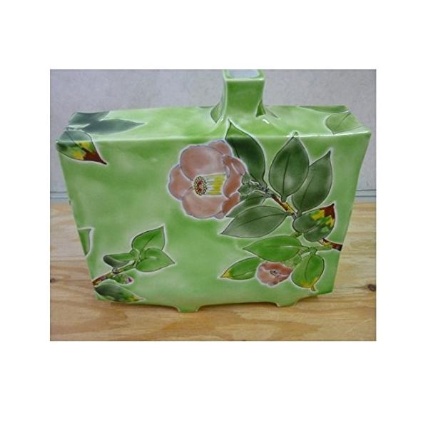 九谷焼 川田 稔 花瓶 クリスマスローズ 九谷焼 川田 稔 花瓶