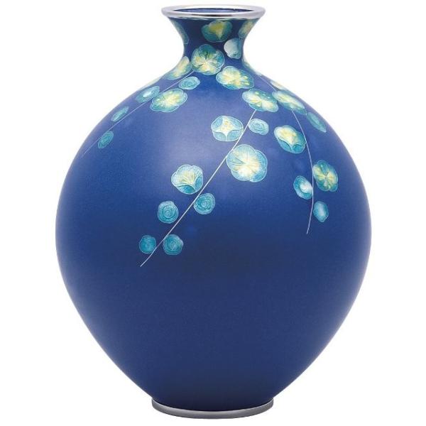 七宝焼 七宝花瓶 七宝壺 花生 蒼々の譜 女性作家作品 七宝焼七宝花瓶