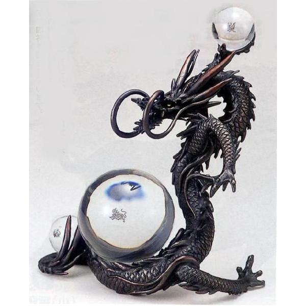 龍の置物【龍王（古手色）】大峰作 蝋型青銅（ブロンズ）製 タトウ箱入