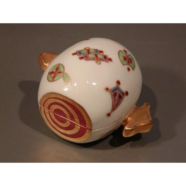 茶道具 香合 色絵 小槌（こづち）、京焼 高野 昭阿弥作、共箱 新品