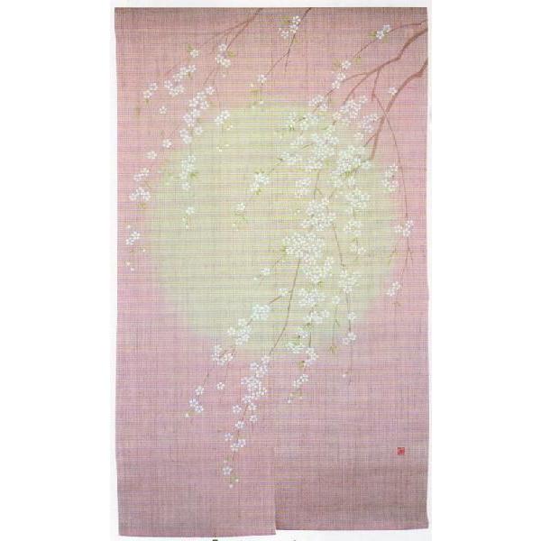 京都くろちく【新品】高級筒描麻暖簾「金魚紋」日本製♪150センチ