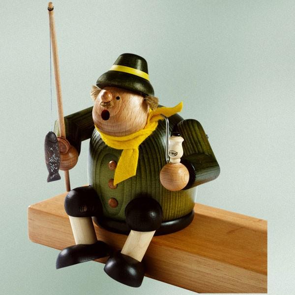 煙だし人形 釣り人（お香台）ドイツ伝統の木製品 コーン型のお香用