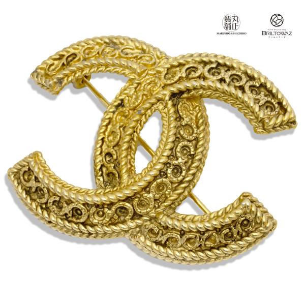 美品・箱付✨シャネル ブローチ ラウンド ロゴ フラワー ヴィンテージ