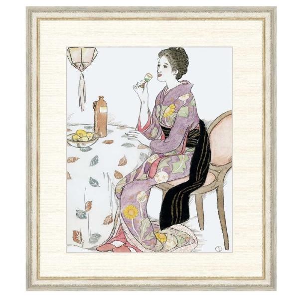 日本の名画 竹久夢二 青い酒 F8 [g4-bn062-F8] : 人形のゆめさき