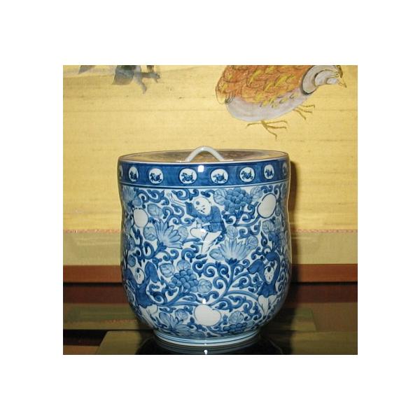 九谷焼 茶道具 水指 染付唐子 紅椿窯 手描き : ZAZU&CO. - 通販