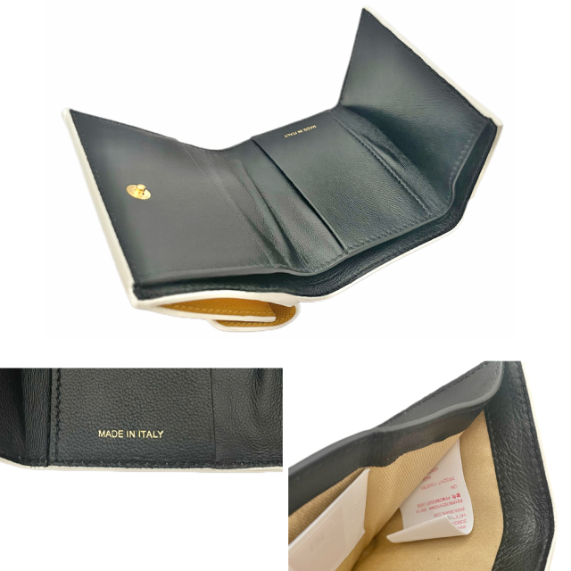 マルニ レザー コンパクト三つ折り財布 イエロー MARNI | 控えめな