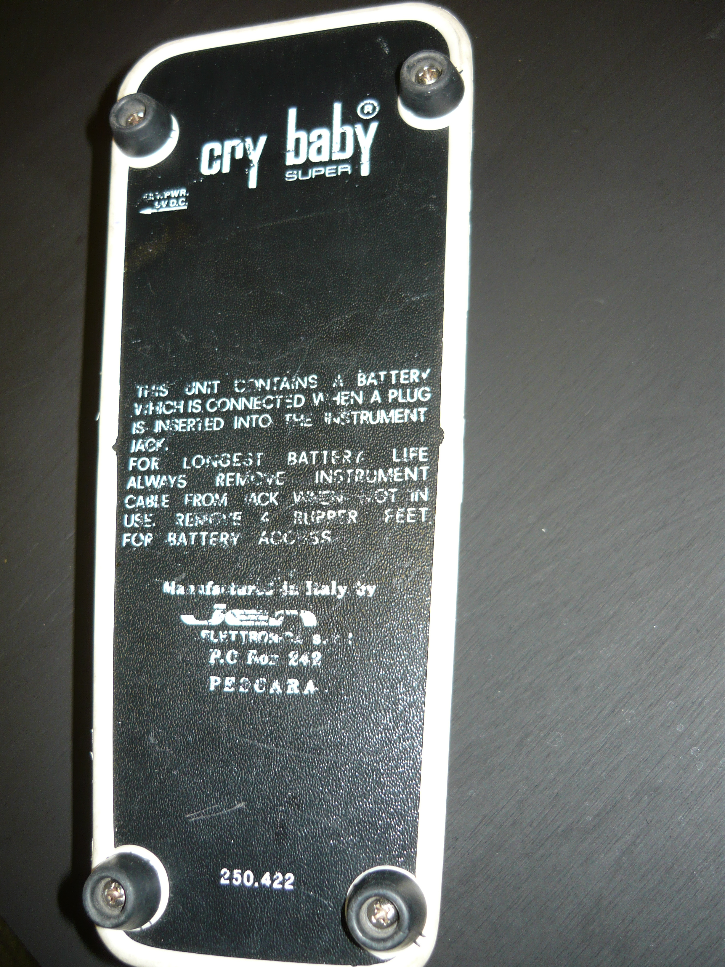another wah pedal blog: the Cry Baby Super by JEN of Italy