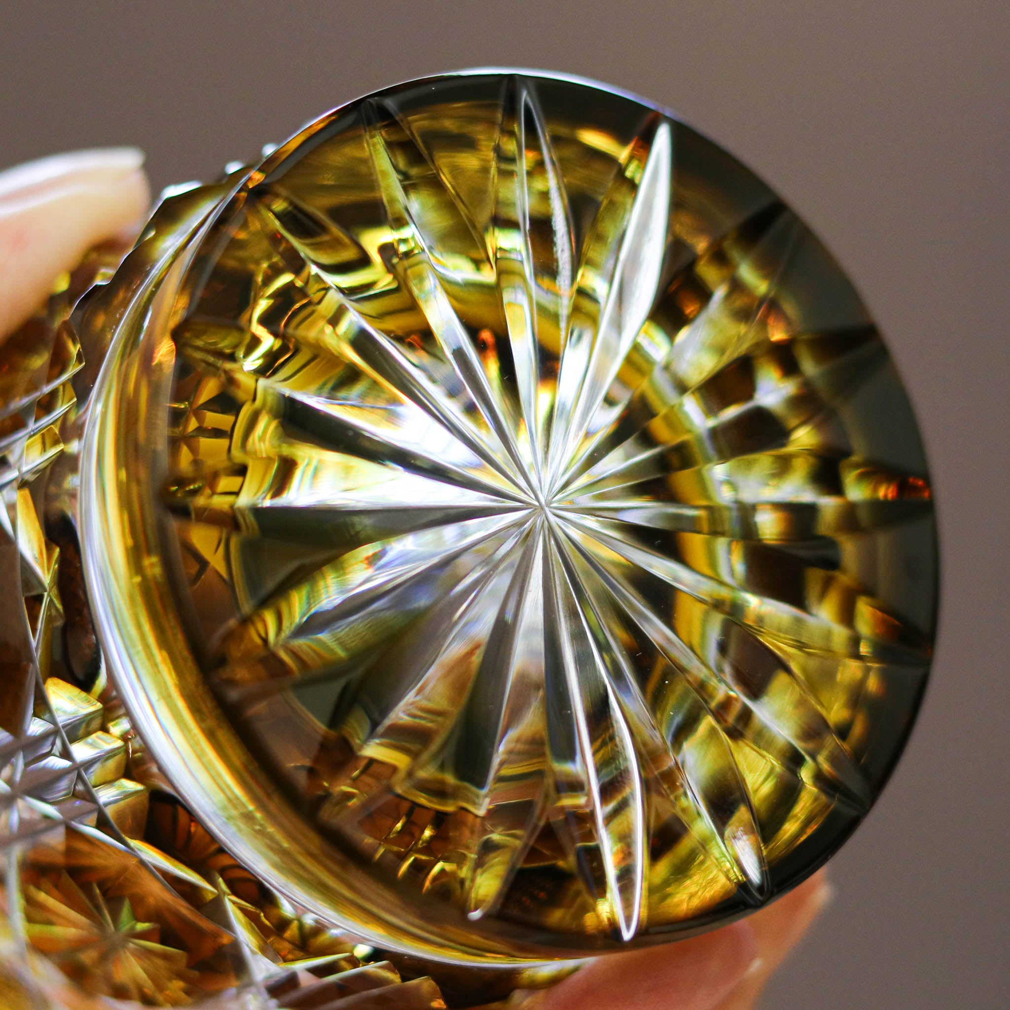 薩摩切子 ロックグラス | オールド | 黄 | 薩摩びーどろ工芸