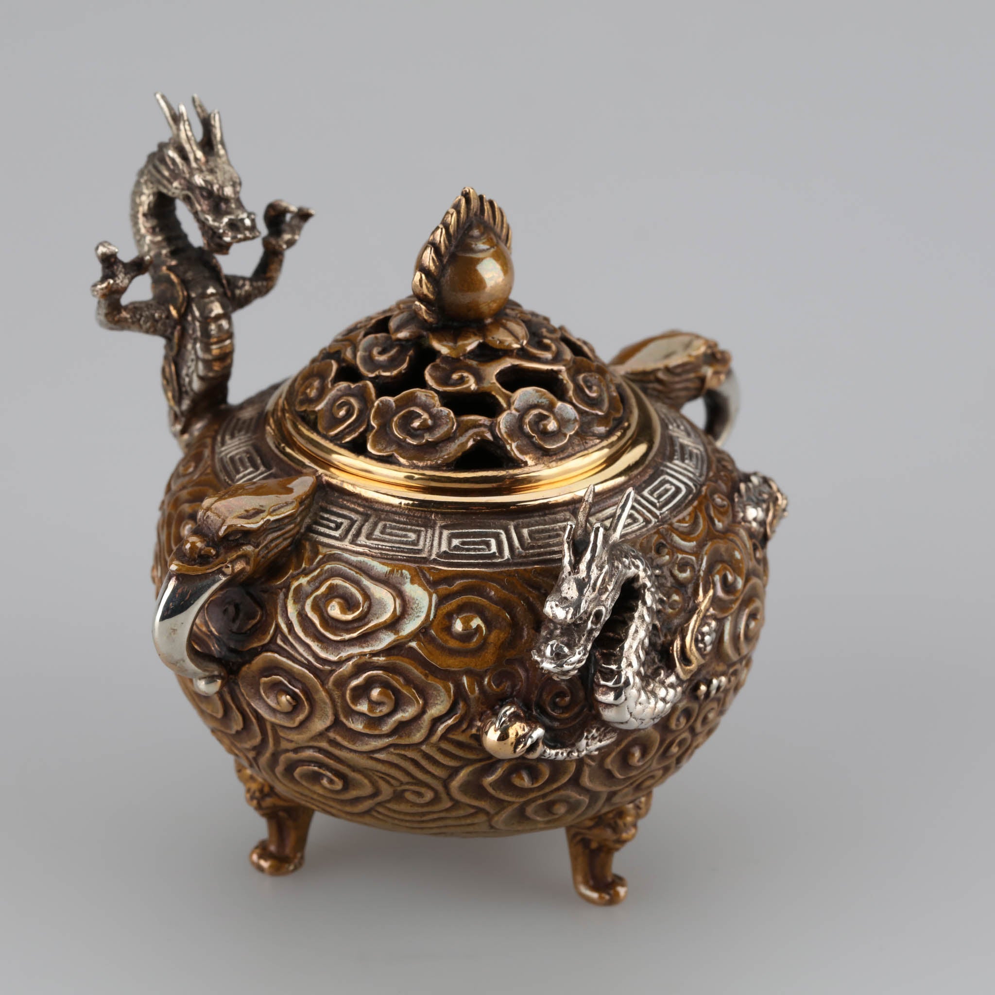 蝋型 鋳銅 宝茶巾 香炉 瑞雲作 共箱入 【公式通販】