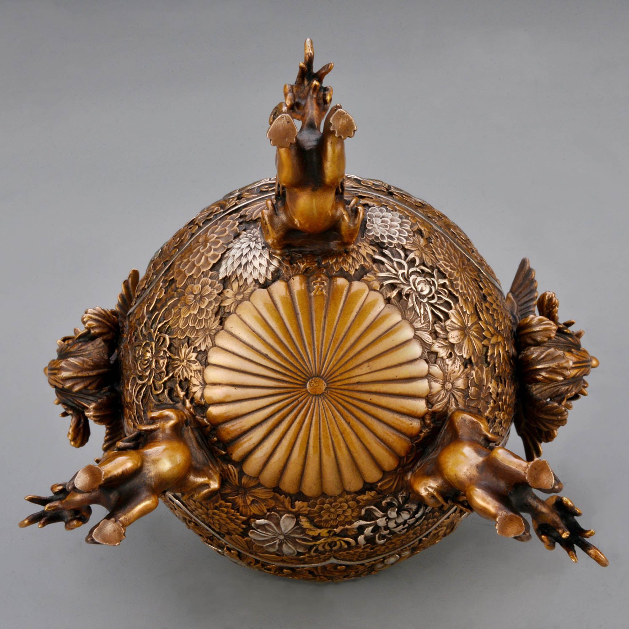 高岡銅器 香炉 | 玉型孔雀 彩色 | 銅 | 喜泉堂