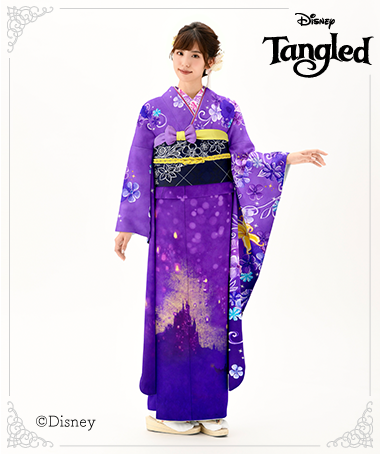 振袖レンタル衣装_74-HDF-B009LLの詳細（紫 ディズニー 大胆）｜成人式