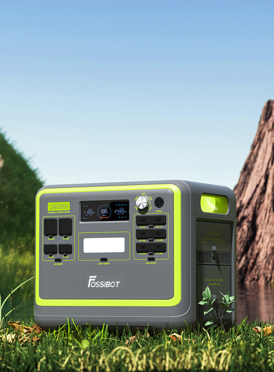 FOSSiBOT F2400ポータブル電源+420Wソーラーパネルセット | 防災推奨