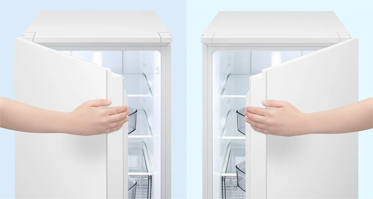 どっちも付け替えドア♪一人暮らしにちょうどいい！2ドア冷凍冷蔵庫