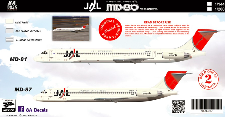 JAL MD-82/87 8aDecs -7909-627-144