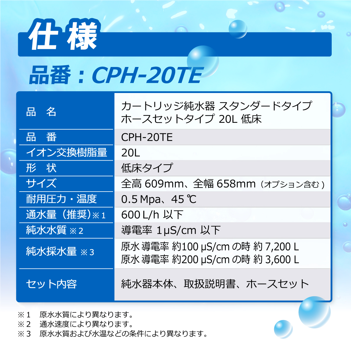 サンエイ化学 カートリッジ純水器 20L スタンダードタイプ ホース