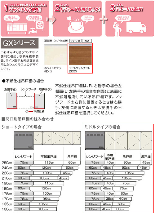 GXC-AM-40ZF(L)｜LIXIL○吊戸棚 パッとりくんGX[ミドル(高さ70cm