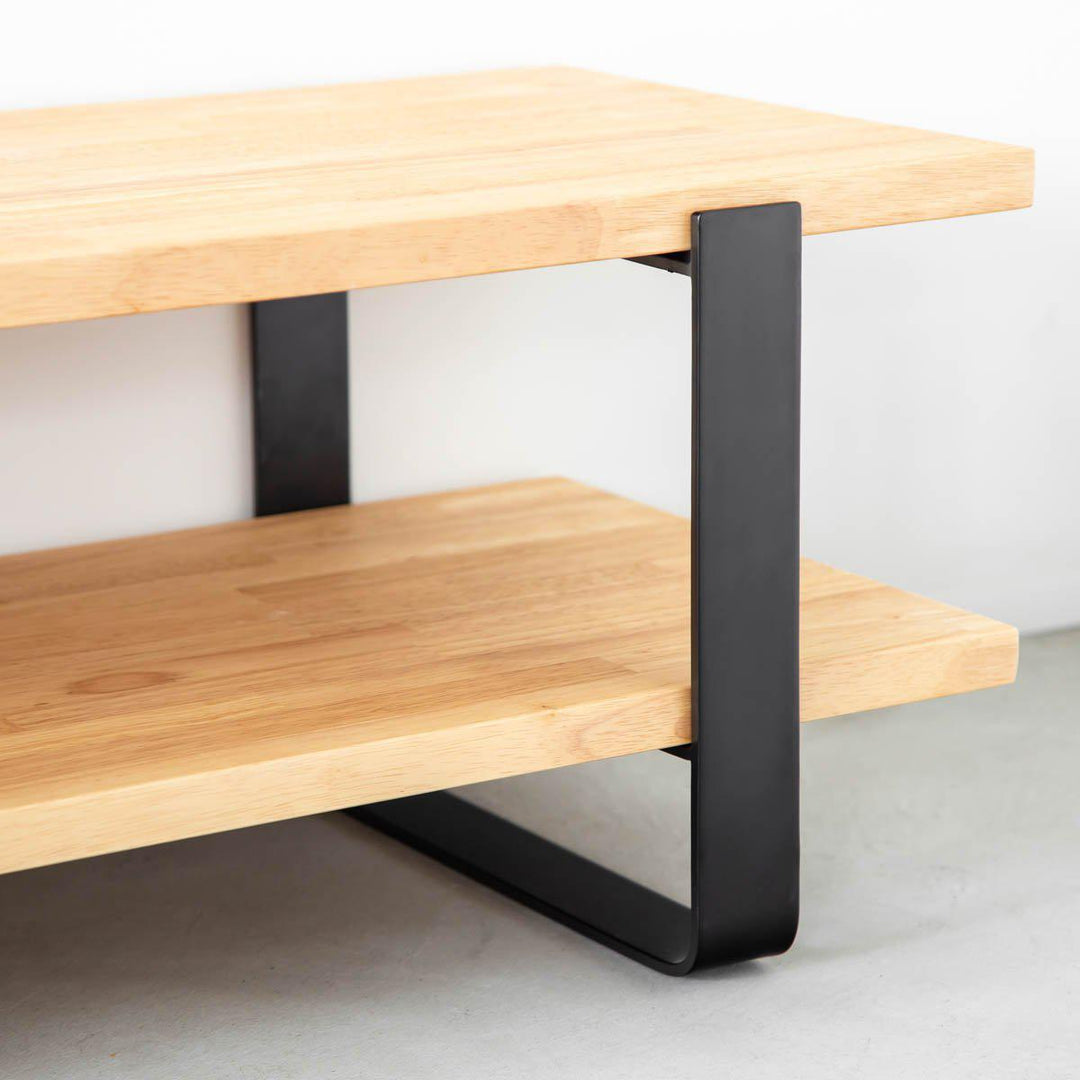 THE TV BOARD / LOW TABLE ラバーウッド ナチュラル × Black Steel