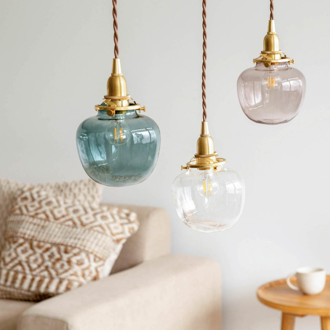 Glass × Brass リンゴのようなガラスのペンダントライト – KANADEMONO