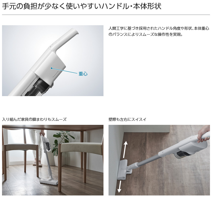 Panasonic コードレススティック掃除機「パワーコードレス」MC-SB33J