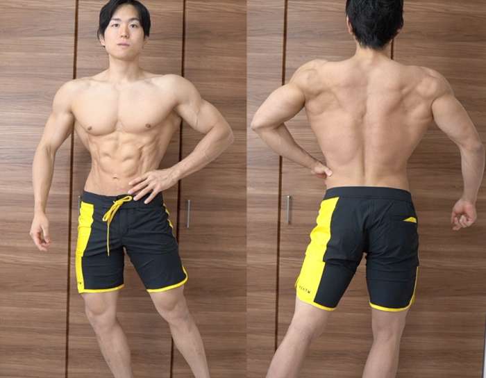 LYFT フィジーク用サーフパンツネイビー/レッド LYFT フィジーク用