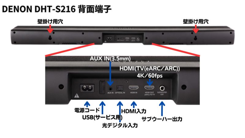 デノン サウンドバー DHT-S216 DTS Virtual X/Bluetooth対応