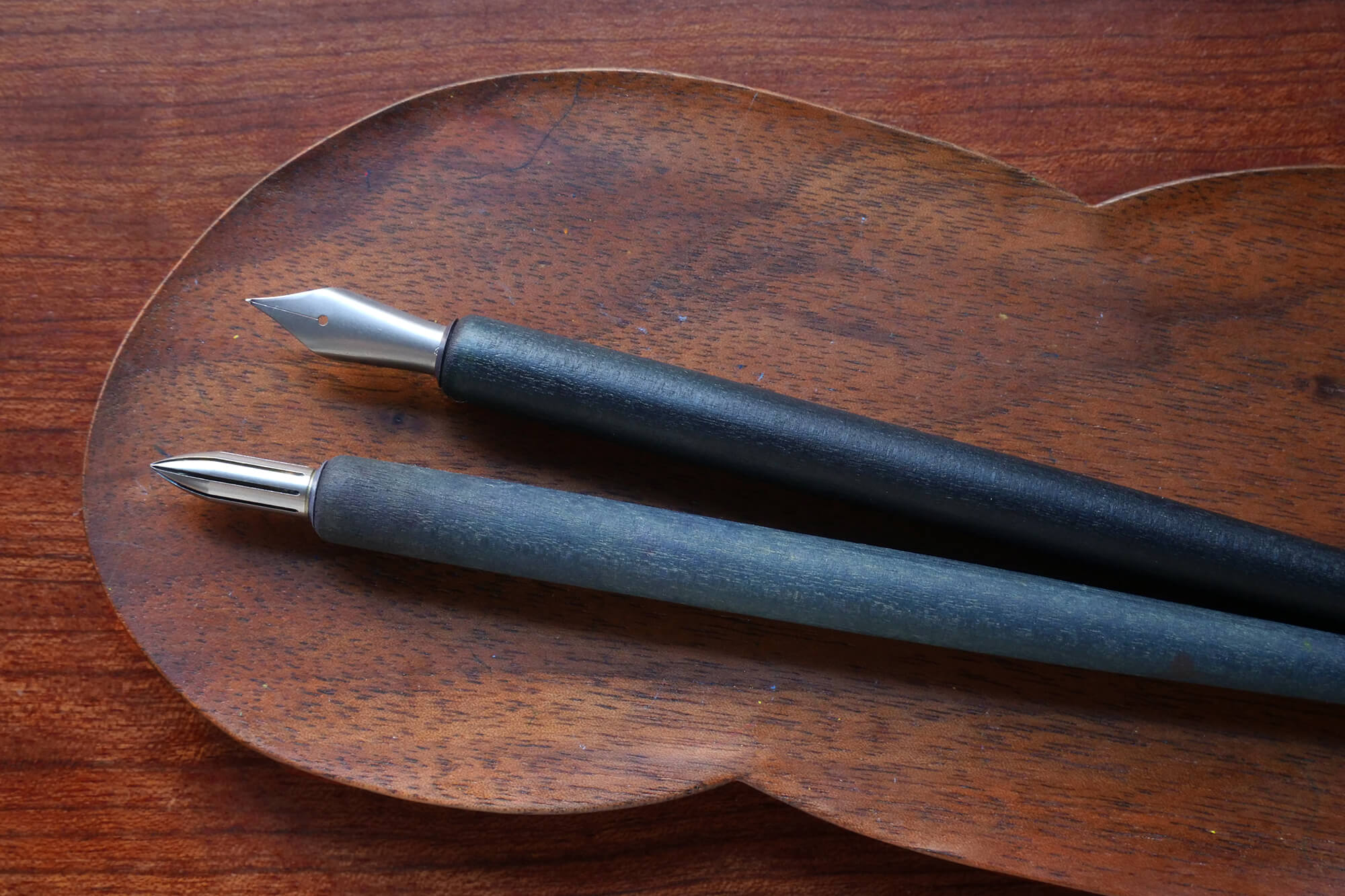 Kakimori／カキモリ 藍染ペン軸、ペン先(真鍮)のセット ペリカンインク