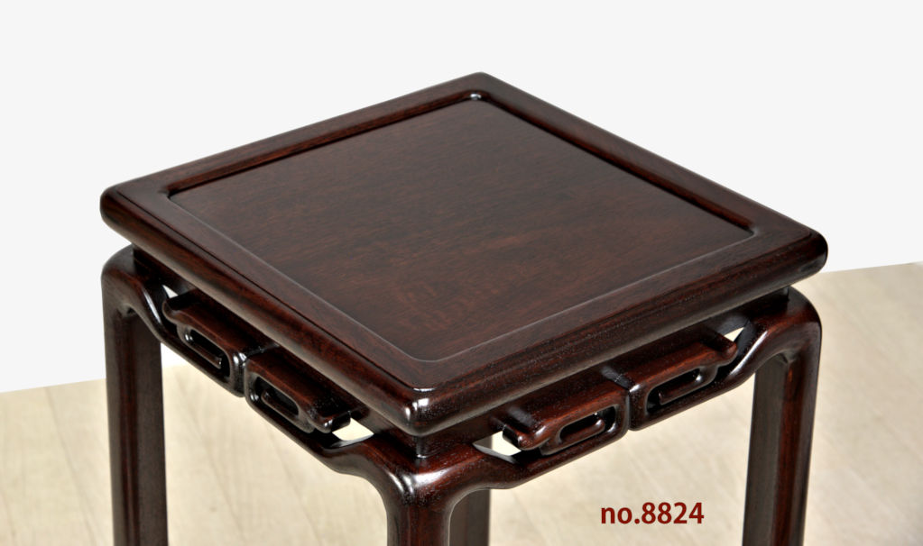 花台: 花梨 角高卓 高さ60cm 日本製 no.8824 / 唐木家具OSAKA