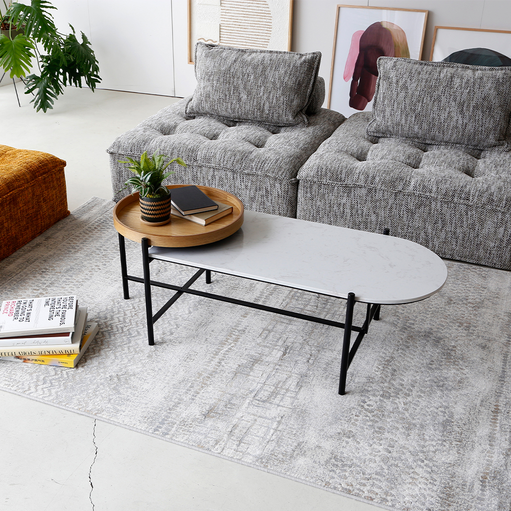 廃番】レイヤード 128x55cm ローテーブル/ コーヒーテーブル - ロー