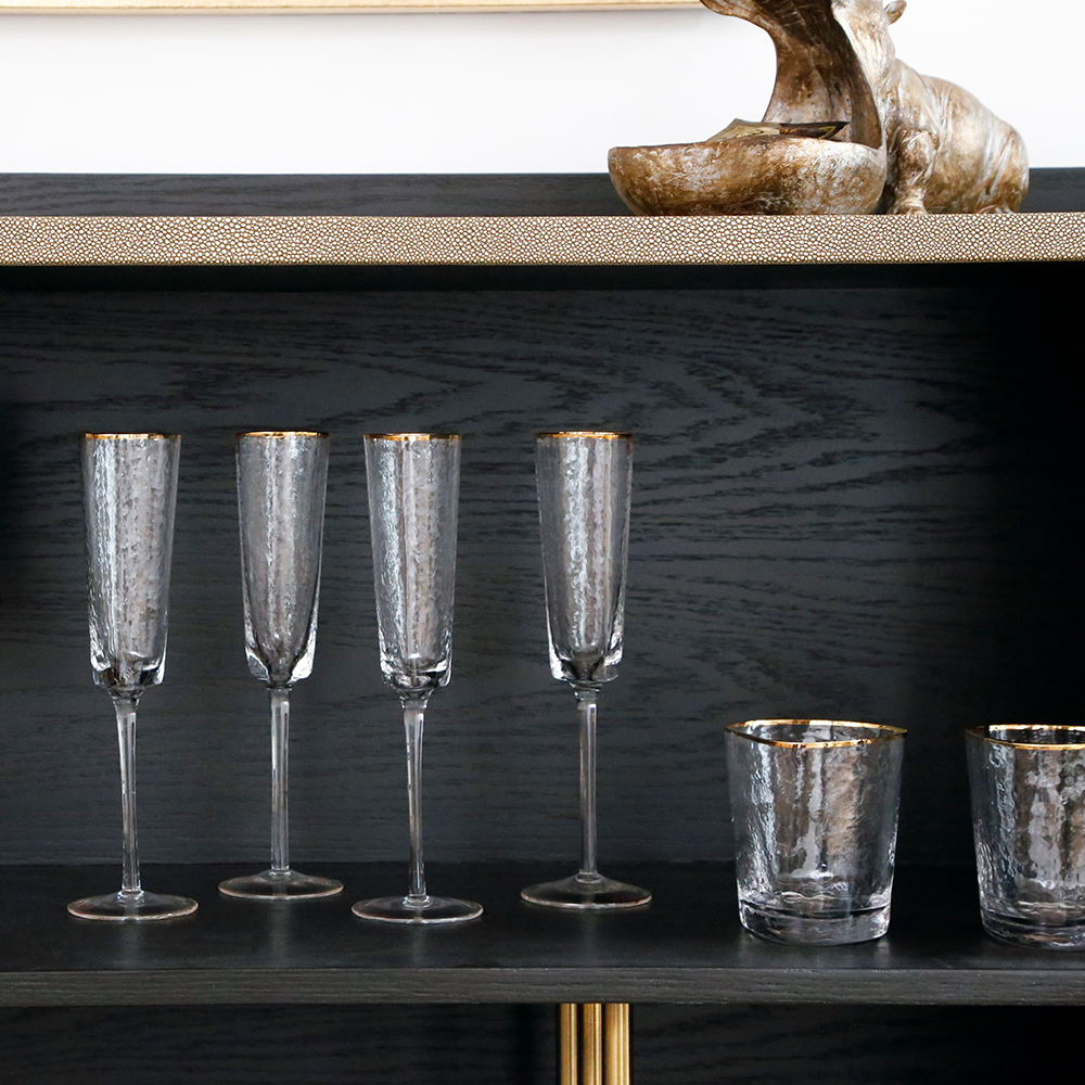 ベネチアングラス水差し&シャンパングラス 7Pセット