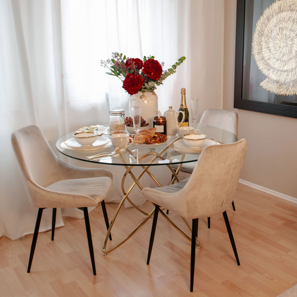 ミッドセンチュリー ガラステーブル ラウンドテーブル 円形 ガラス天板