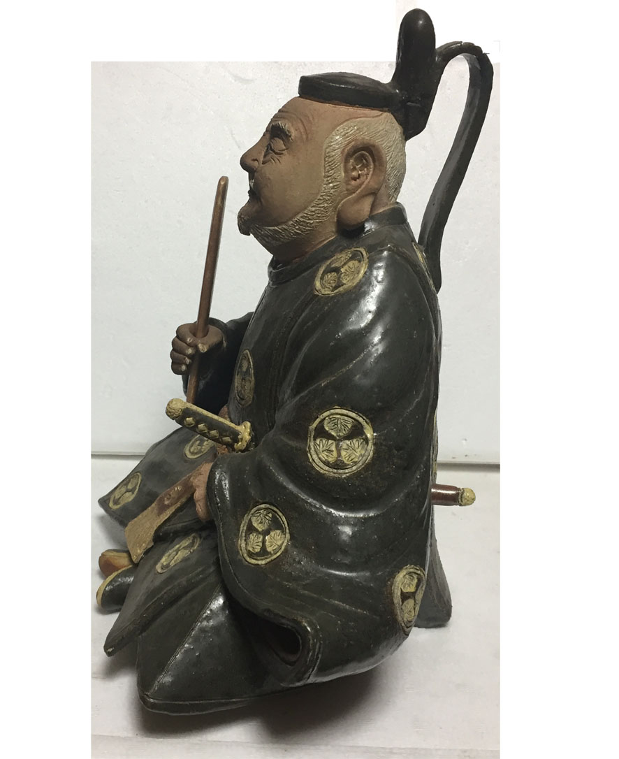 利休像曽風（加藤正明）陶人形署名桐箱入り