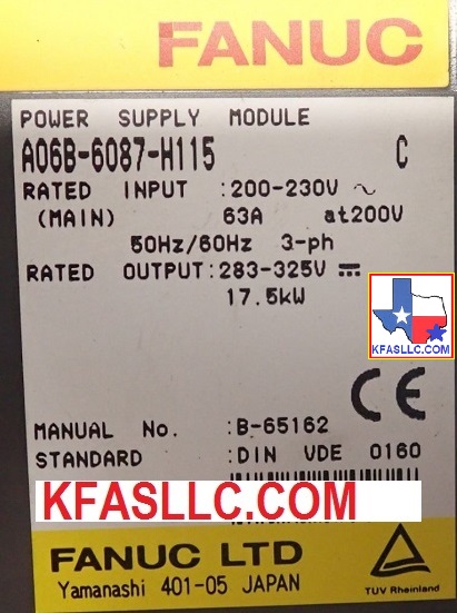 A06B-6087-H115 A06B6087H115 Fanuc Alpha Power Supply Module