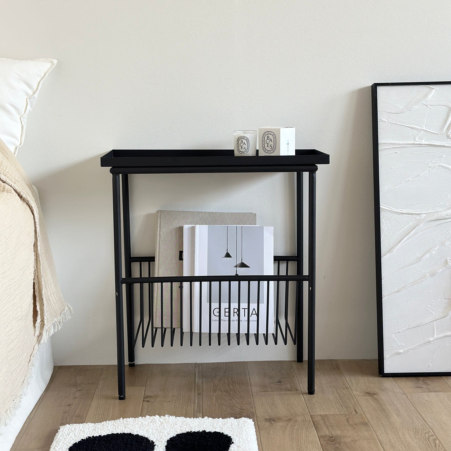 美品 IDEE イデー サイドテーブル アイアン かご サイドテーブル